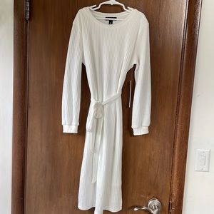 Aqua Bloomingdale’s off white ribbed knit dress. Girls 14 NWT
